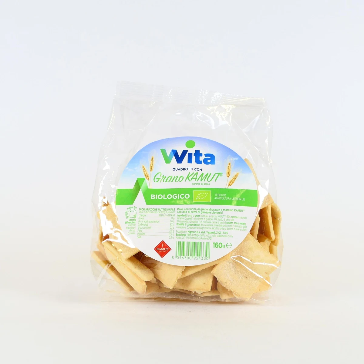 CRACKERS WITA QUADROTTI KAMUT BIO 160G