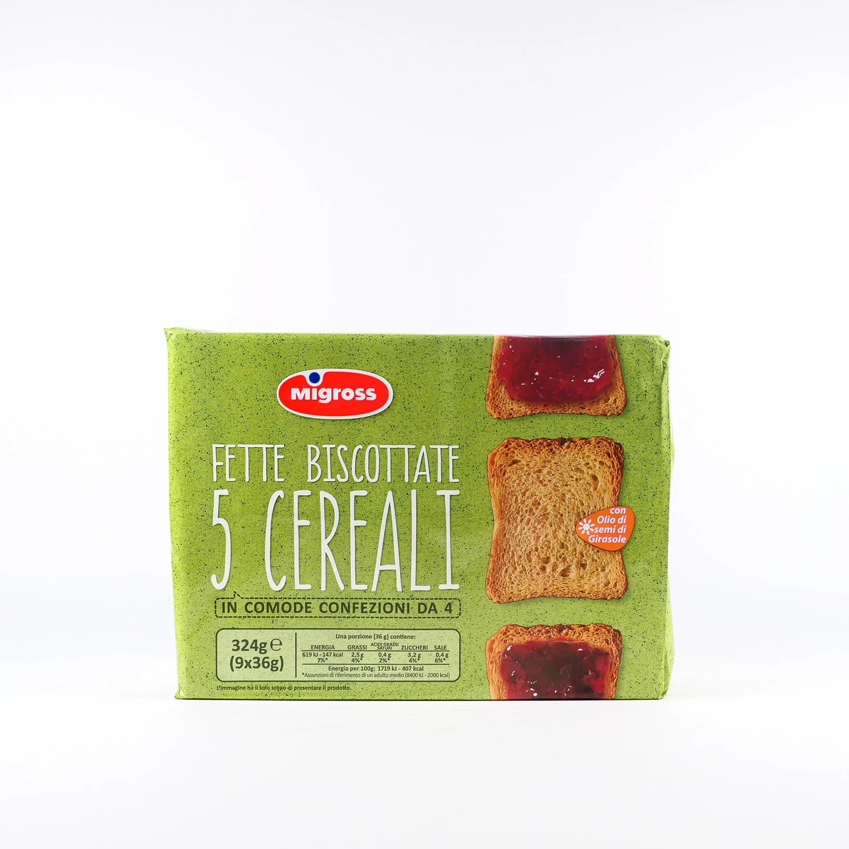 FETTE BISCOTTATE MIGROSS 5 CEREALI 324G