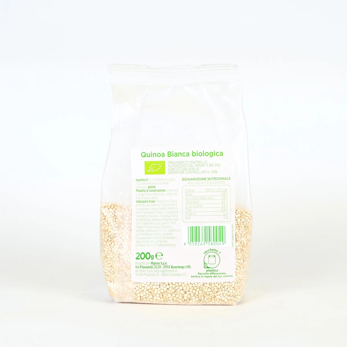 QUINOA BIANCA BIOLOGICA WITA 200G